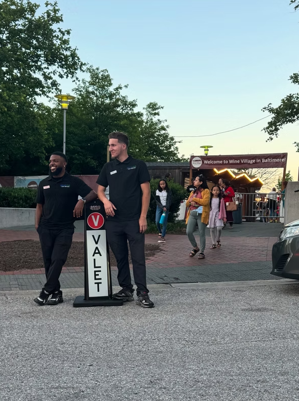 Valet attendants at Wine Village in Baltimore
